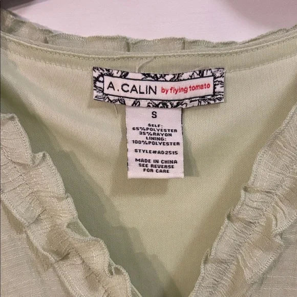 Sage Green Ruffle Maxi Dress Size S - Picture 2 of 6